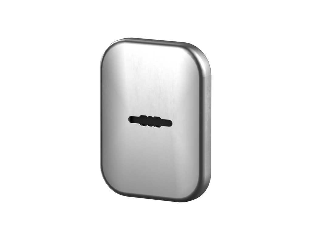 Suvaldli kilitning yashirin o'rnatish bilan kvadrat shaklidagi dekorativ qoplama.